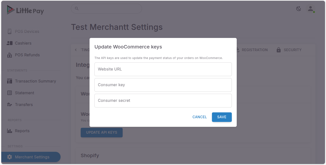 WordPress Configuration in Little Pay Portal