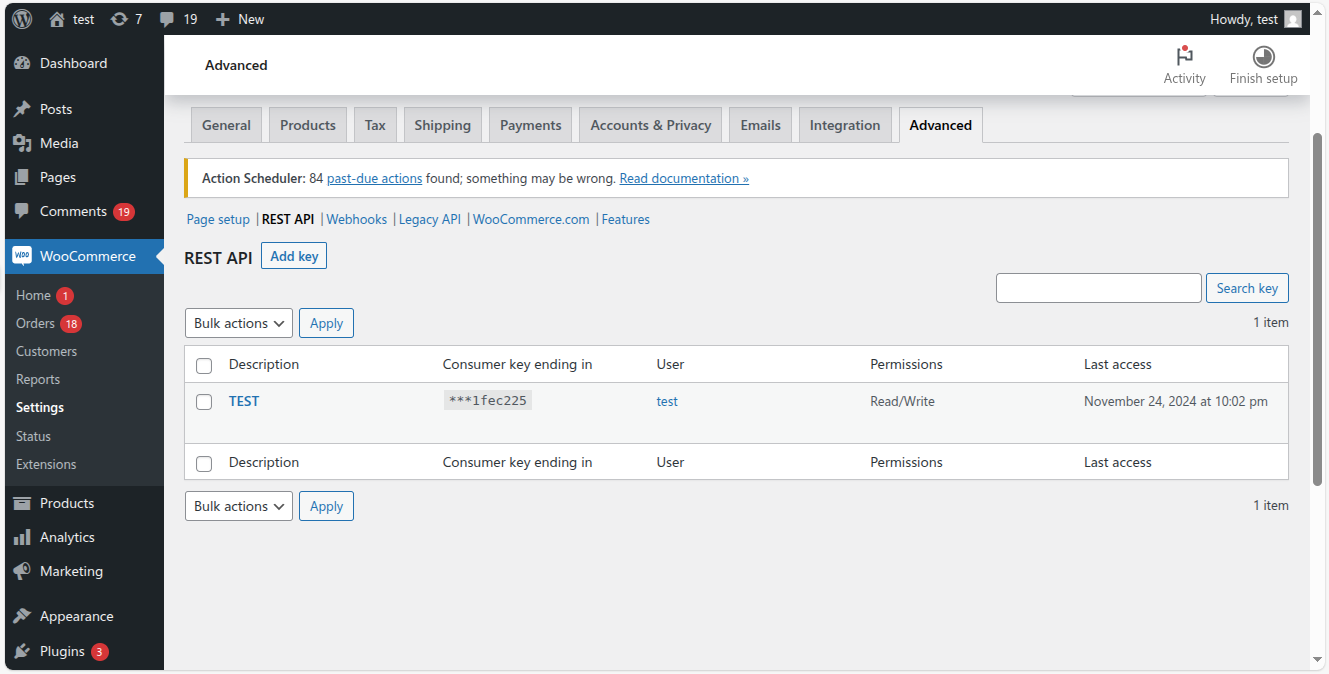 Generate WooCommerce API Keys