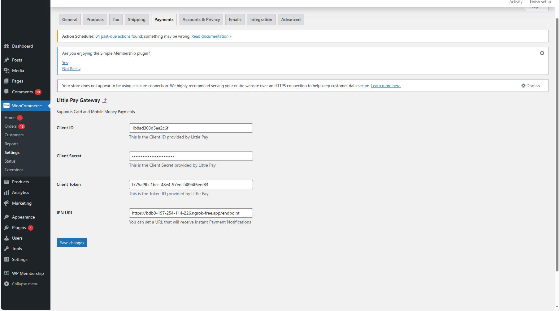 WooCommerce Payment Settings